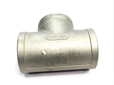 4464K55 | 304 SS Threaded Pipe Fitting, Low-Pressure, Tee Connector, 1-1/2" NPT - New – Open box