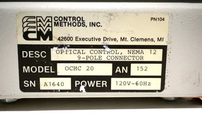 USED CONTROL METHODS OCHC20 OPTICAL CONTROL