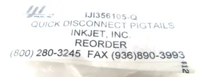 NEW INKJET INC. IJI356105-Q QUICK DISCONNECT PIGTAILS IJI356105Q