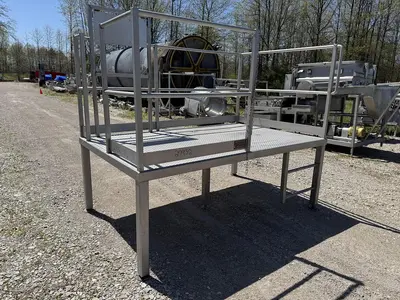 USED CUSTOM DESIGNED & MANUFACTURED STAINLESS STEEL OPERATORS PLATFORM