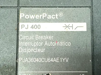 USED SQUARE D POWERPACT CIRCUIT BREAKER 400A 3P 600V MICROLOGIC 6.0P