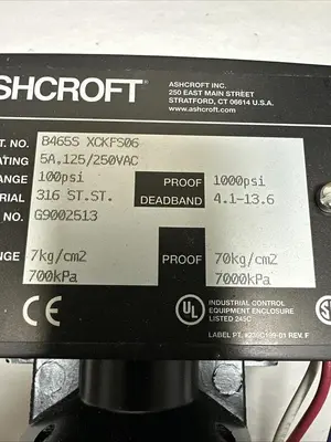 New | in-Stock ASHCROFT B465S XCKFS06 Miscellaneous Equipment (Electrical & Power) | Surplus Asset Holdings #1201657