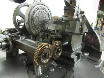 3382-385 Antique RA LIENHARD SUISSE Chaux-De-Fonds Horizontal & Vertical Rotary Engine TURNING / BROCADING MACHINE