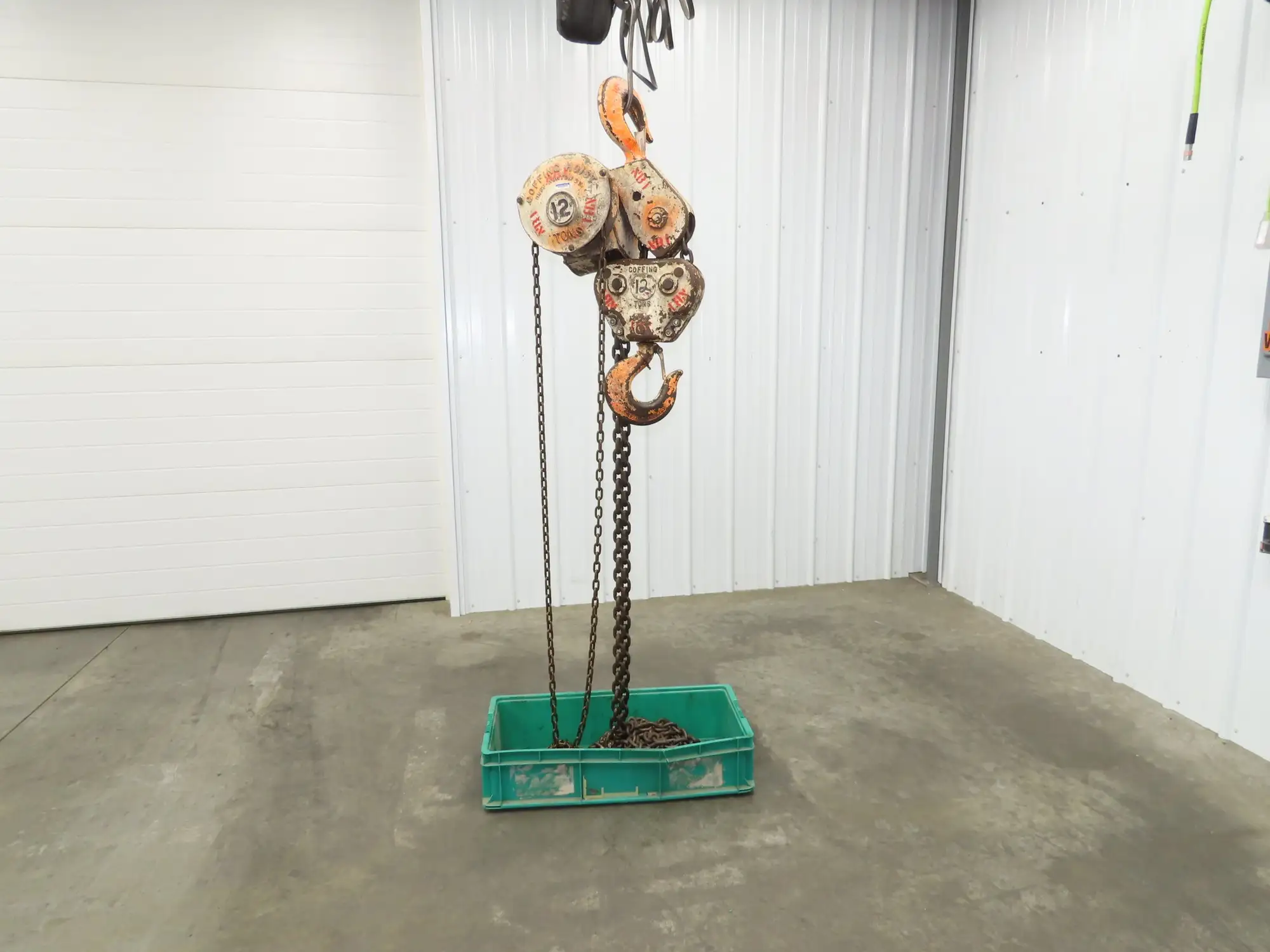 Coffing Porta-Hoist 12 Ton Manual Chain Fall Hand Hoist 9' 6" Lift 24000Lb