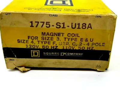 NEW SQUARE D 1775-S1-U18A MAGNET COIL 1775S1U18A