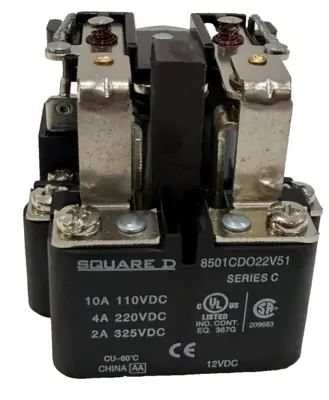 NEW SQUARE D 8501-CDO22V51 POWER RELAY SER. C COIL-12VDC 8501CD022V51