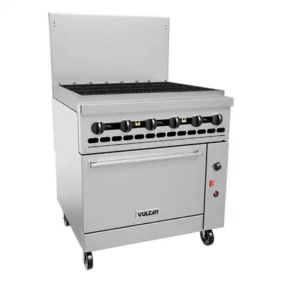 Vulcan 36R-36CBP 36" Gas Range W/ Charbroiler & Refrigerated Base, Liquid Propane