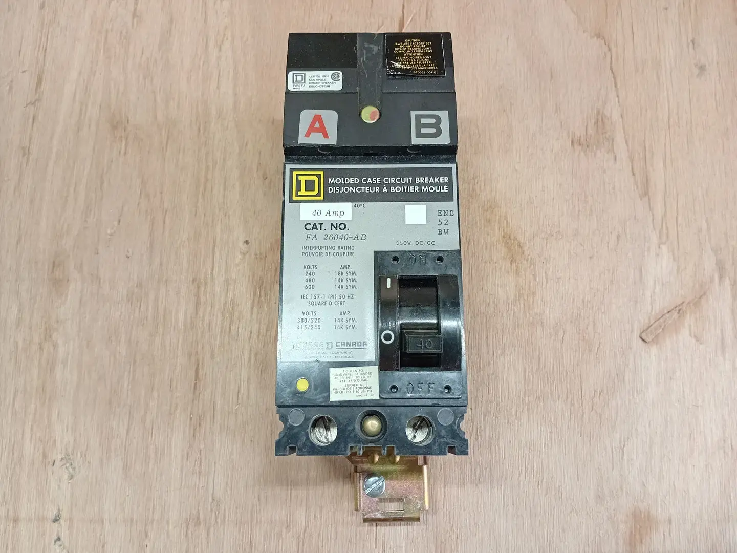 Used SQUARE D FA26040-AB Switchgears British Columbia CA | Lenmark #1436544