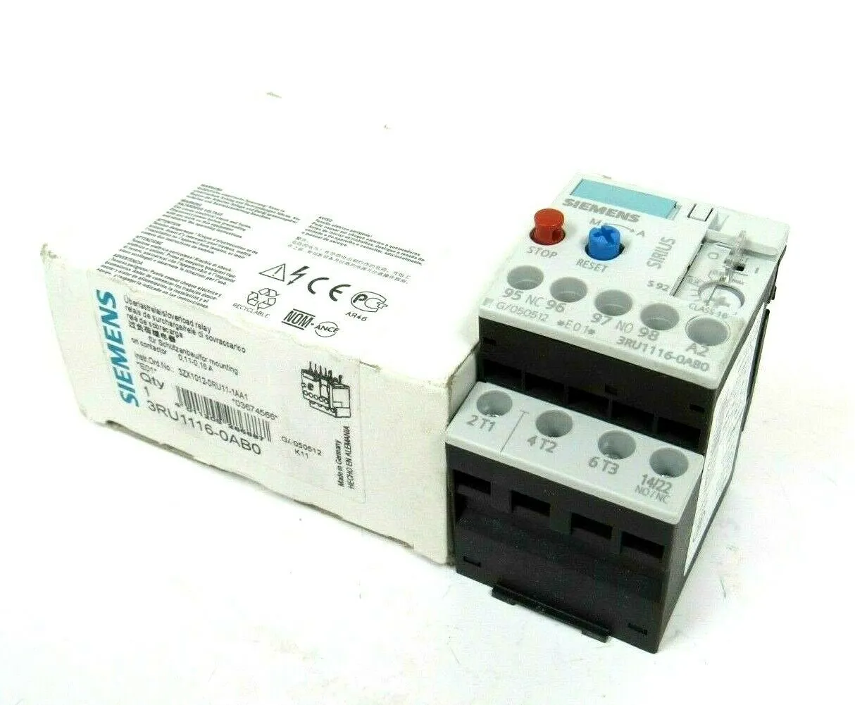 NEW SIEMENS 3RU1116-0AB0 OVERLOAD RELAY 3RU11160AB0