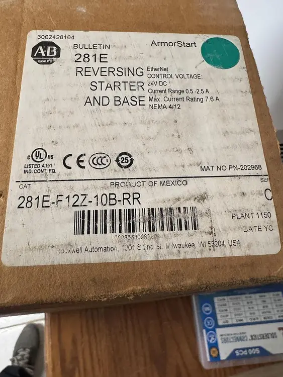 New | in-Stock ALLEN BRADLEY 281E-F12Z-10B-RR Starters Michigan US | Aucto #1336906