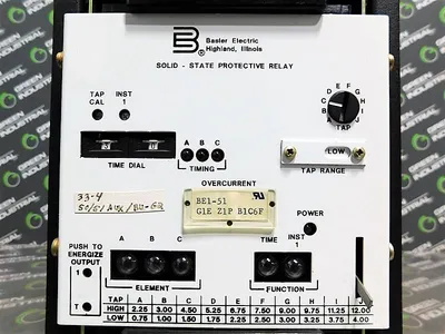 Basler Electric BE1-51 G1E Z1P B1C6F Solid State Protective Relay Used