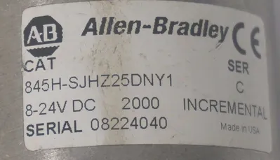 USED ALLEN BRADLEY 845H-SJHZ25DNY1 INCREMENTAL ENCODER SER. C, 845HSJHZ25DNY1