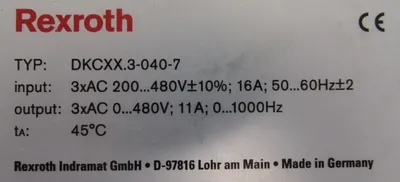 REFURBISHED REXROTH DKC21.3-040-7 SERVO DRIVE R999281390 DKCXX.3-040-7