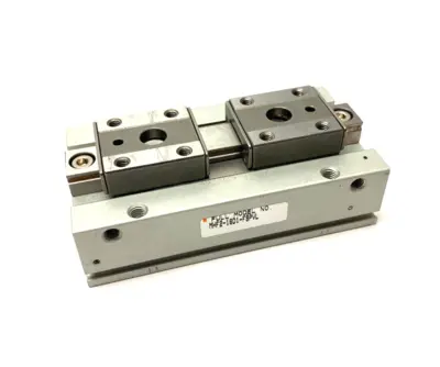 USED SMC LOW-PROFILE PNEUMATIC GRIPPER, 2-FINGER, 16MM STROKE PER JAW