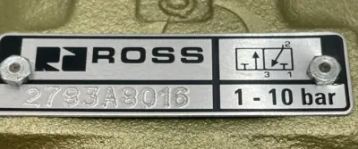 NEW ROSS CONTROLS 2783A8016 3 WAY VALVE 1 1/2" PORTN 1-10 BAR