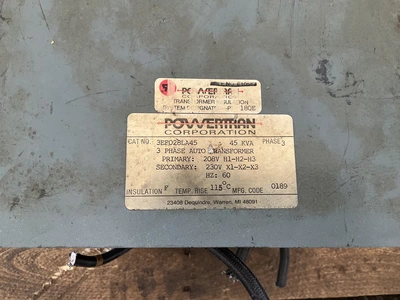 Used POWERTRAN PT-180E Transformers Michigan US | Miedema Asset Management Group #1328727