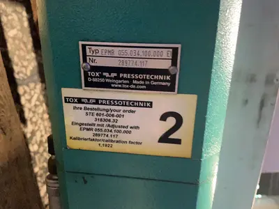 Used TOX PRESSOTECHNIK EPRM 055.034.100.000 Clinching Machines Ohio US | HGR 24 #1443368