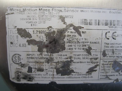 USED Micro Motion CMFS010M313N2BAECZZ