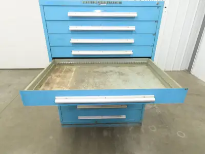 Nu-Era Modular Tool Storage Cabinet 10 Drawer 45x28x61" Blue Stanley Vidmar