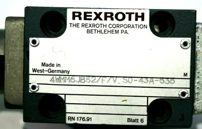NEW REXROTH 4WMM6JB52/F/V SO-43A-636 CONTROL VALVE 4WMM6JB52FVSO43A636