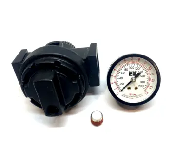 USED ROSS REMOTE PILOT REGULATOR W/ 5400A2011 0-200 PSI GAUGE 1/4" PORT