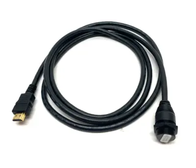 USED L-COM MALE TO FEMALE HDMI WATERPROOF CABLE ASSEMBLY 2M