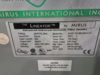 USED 2006 MIRUS AUHF-25-600-60-D-E1