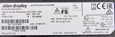ALLEN BRADLEY 1756-L73S LOGIX 5573S CONTROLLER SER.B NEW SURPLUS