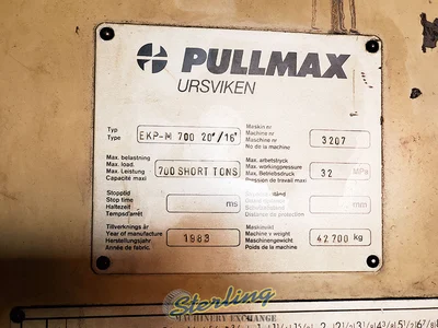 Used PULLMAX EKP-M 700 20/16 Press Brakes California US | Sterling Machinery Exchange #1467360