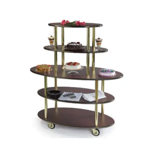 Geneva Oval Dessert Cart w/ Multi-Tiered Design - Mahogany (37212)