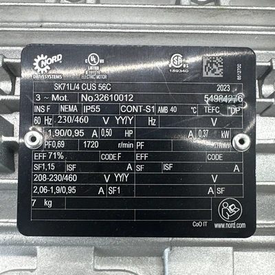 NEW NORD DRIVESYSTEMS SK1SI40BD-N56C-71L/4 CUS