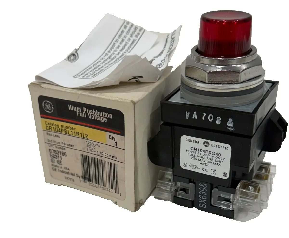 NEW GENERAL ELECTRIC CR104PBL11R1L2 PUSHBUTTON 120V CR104PXG40
