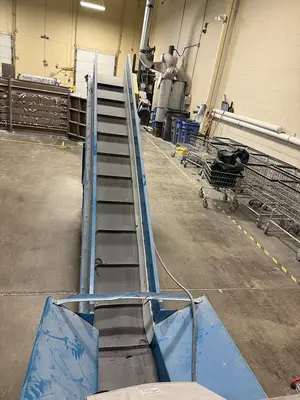 USED ALLEGHENY 18-250C STRIP-CUT SHREDDER & TAKE-A-WAY CONVEYOR