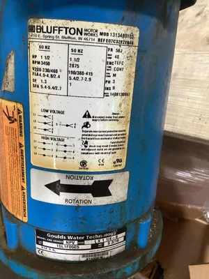 Goulds Centrifugal Pump NPV Series; 1 1/2Hp. 50/60Hz.; 1 X 1 1/4-6
