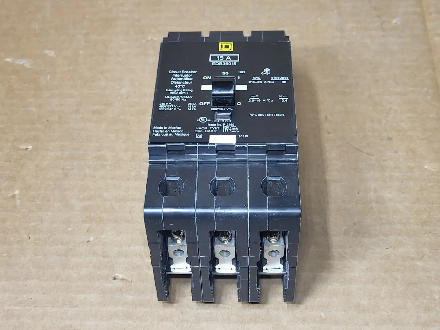 USED SQUARE D EDB36015
