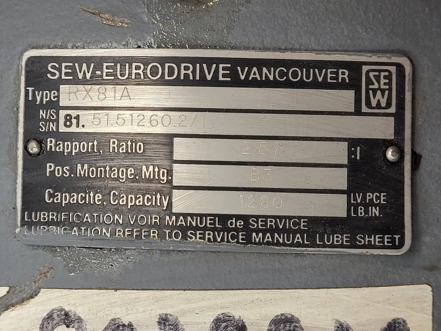 Used SEW-EURODRIVE RX81A Gearboxes British Columbia CA | Lenmark #268262