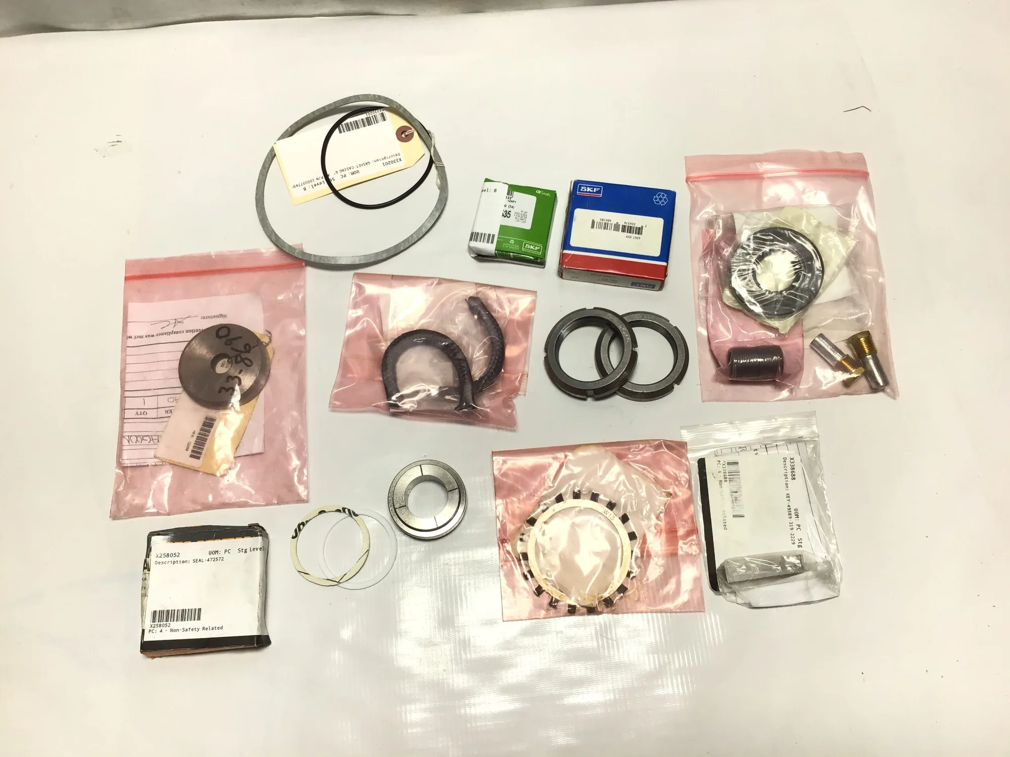 MISC LOT OF FITTINGS, BEARINGS, COUPLINGS