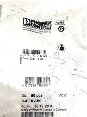 NEW PHOENIX CONTACT D-UTTB 2,5/4 END COVER PKG OF 50