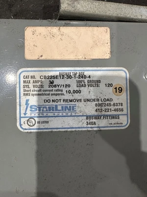 STARLINE CB225E12-30-1-240-4 BUS TAP BOX