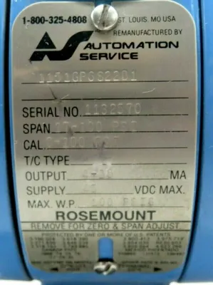 REFURBISHED ROSEMOUNT 1151GP6S22B1 PRESSURE TRANSMITTER