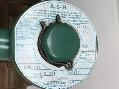 A-S-H,103042-1,Solenoid Valve 10-125psi 3/8 Inch 110/120V 50-60Hz