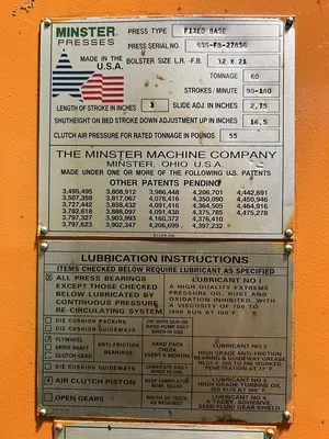 USED 1992 MINSTER MINSTER 6SS-FB PRESS