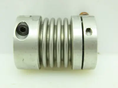 Gerwah DKN 45 S Miniature Metal Bellow Coupling w/Clamping Hub 1/2"x3/8"Bore Dia