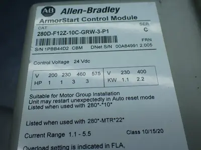 USED ALLENBRADLEY 280DFN10R