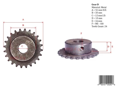 New | in-Stock PRO-FILL INC GEAR E (38MM X 15MM) Conveyor Parts | ProFill Inc #948230