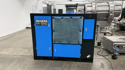 Rogers Air Compressor K-75-125 W/ Enclosure – 2 Vertical 500 Gallon Air Receivers & Hankison Air Dryer