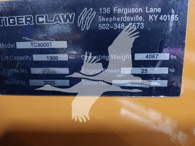 USED 2025 TIGER CLAW TC3000T