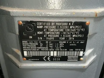 Used 2014 ATLAS COPCO GA55 FF Rotary Screw & Sliding Vane Air Compressors Ohio US | HGR 24 #1516989