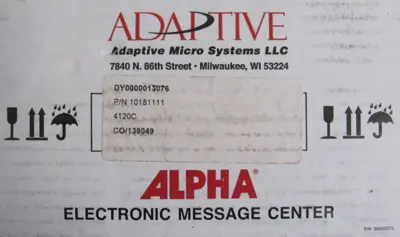 NEW ADAPTIVE MICRO SYSTEMS 4120C LED DISPLAY 10181111
