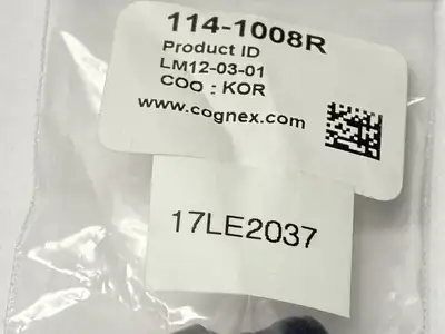 114-1008R | Cognex  Lens Fixed Focal Length 3.6mm S-Mount M12 LM12-03-01 - New
